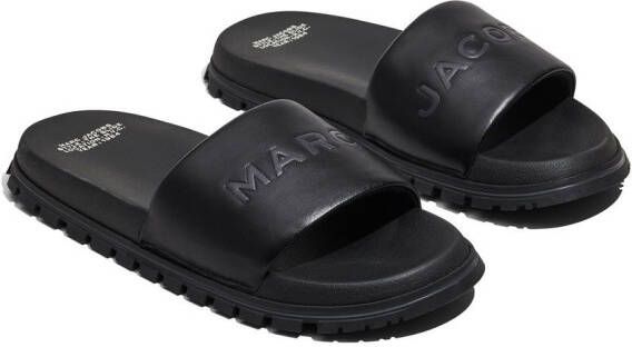 Marc Jacobs The Medallion slippers met logo-reliëf Zwart