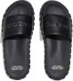 Marc Jacobs The Slide Leren Slippers met Logo Versiering Zwart Dames - Thumbnail 11