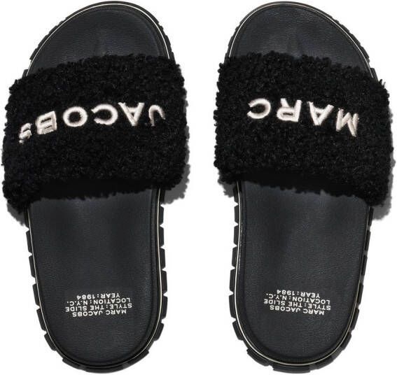 Marc Jacobs The Slide slippers met logo-reliëf Zwart