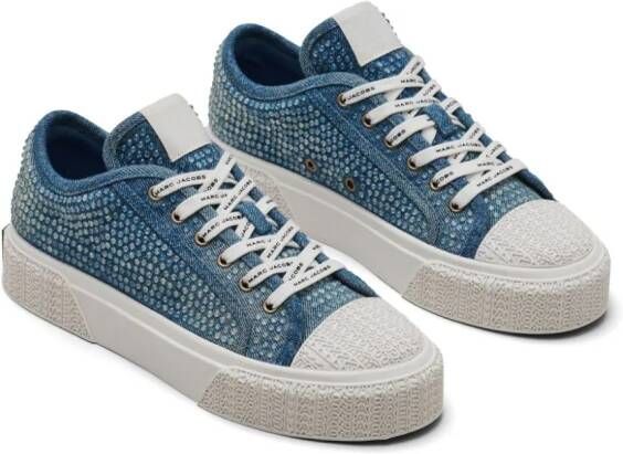 Marc Jacobs Sneakers van spijkerstof verfraaid met kristal Blauw