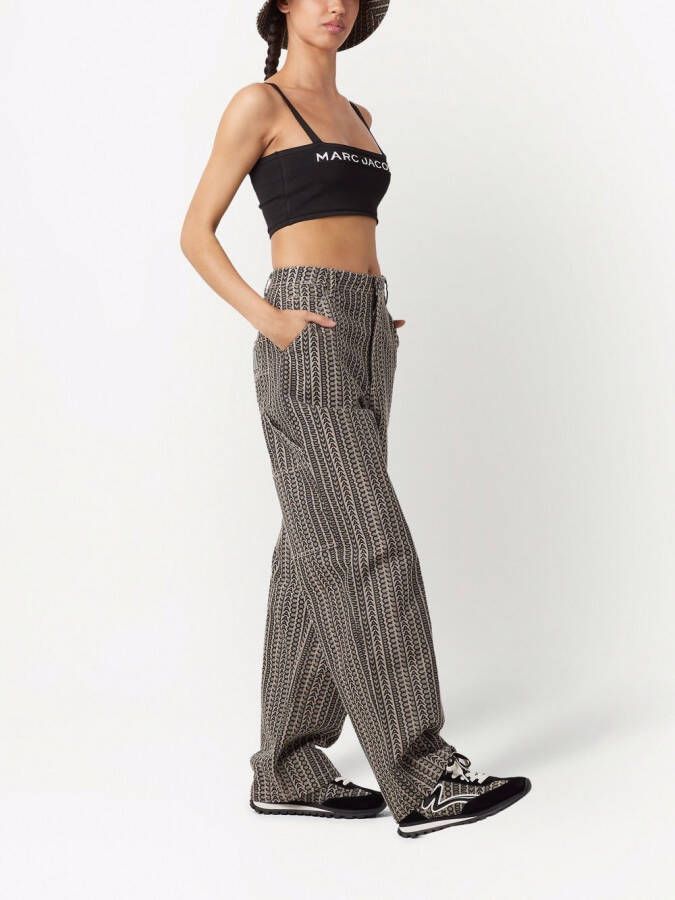 Marc Jacobs Logo Jacquard Jogger Sneakers Zwart Dames - Foto 4