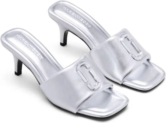 Marc Jacobs The Metallic J leren sandalen Zilver