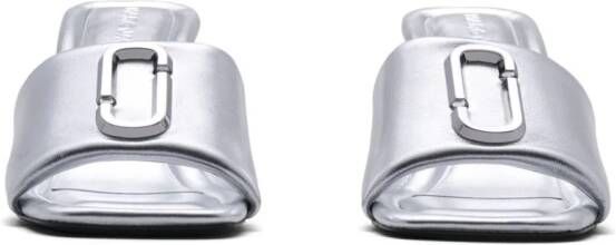 Marc Jacobs The Metallic J leren sandalen Zilver