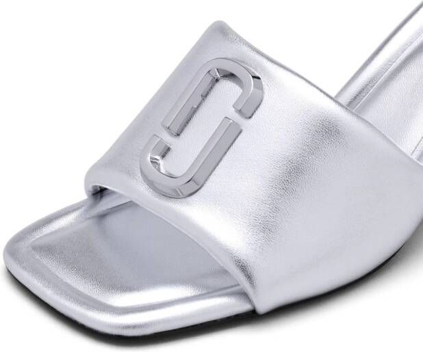 Marc Jacobs The Metallic J leren sandalen Zilver