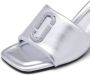 Marc Jacobs The Metallic J leren sandalen Zilver - Thumbnail 4