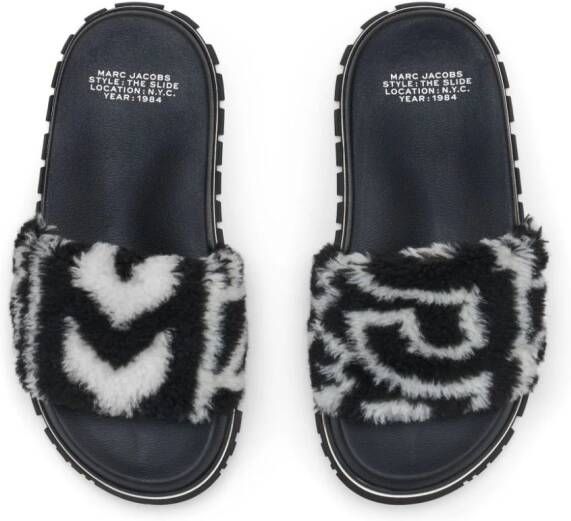Marc Jacobs The Monogram Teddy slippers Zwart