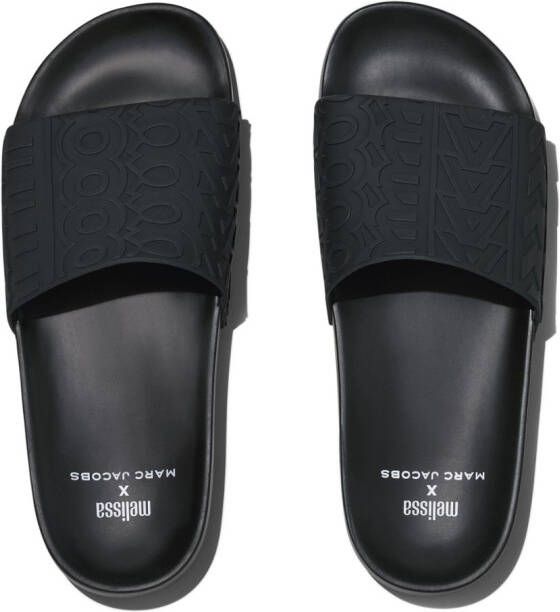 Marc Jacobs x Melissa slippers met logobandje Zwart