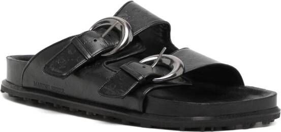 Marine Serre Leren sandalen Zwart