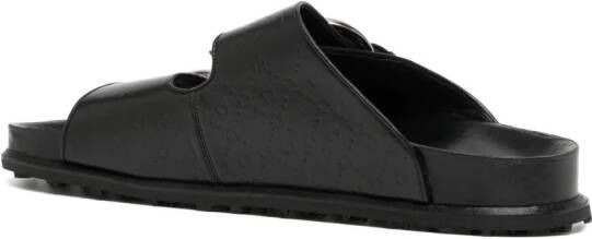 Marine Serre Leren sandalen Zwart