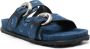 Marine Serre Denim sandalen met monogram patroon Blauw - Thumbnail 2