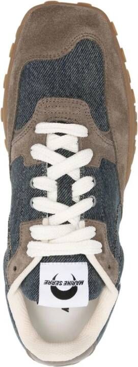 Marine Serre MS-Rise denim sneakers Blauw