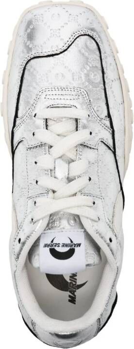 Marine Serre MS Rise gelamineerde sneakers Zilver