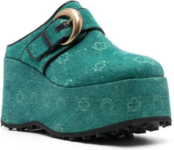 Marine Serre Regenerated denim klompen Groen