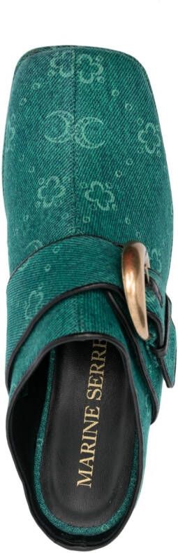 Marine Serre Regenerated denim klompen Groen