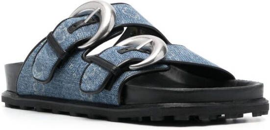 Marine Serre Regenerated sandalen met monogram Blauw