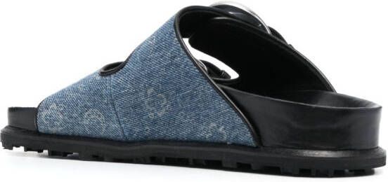 Marine Serre Regenerated sandalen met monogram Blauw