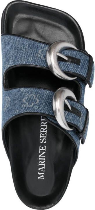 Marine Serre Regenerated sandalen met monogram Blauw