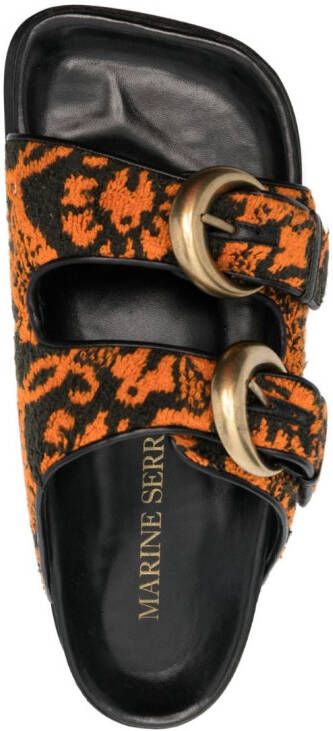 Marine Serre Towels Birk sandalen Oranje