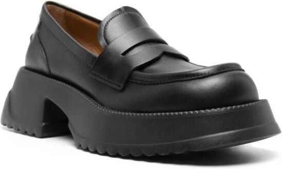 Marni Anka leren loafers Zwart