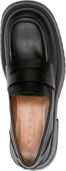 Marni Anka leren loafers Zwart