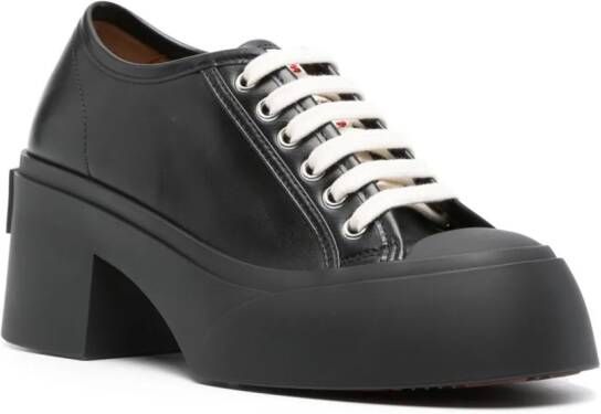 Marni Leren sneakers met 70mm plateauzool Zwart