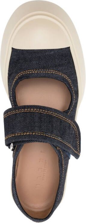 Marni Mary Jane denim sandalen Beige