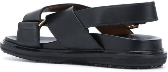 Marni Fussbet sandalen met gekruiste bandjes Zwart