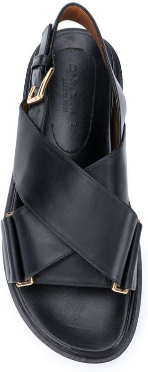 Marni Fussbet sandalen met gekruiste bandjes Zwart