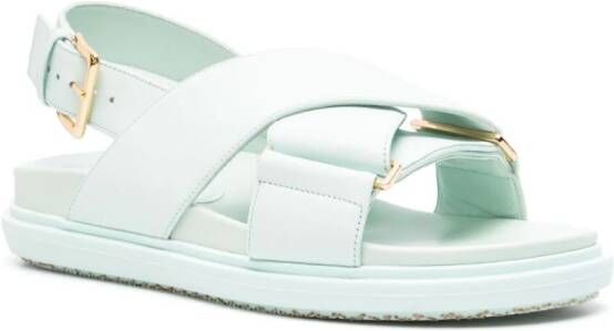 Marni Fussbett sandalen met gekruiste bandjes Blauw