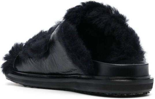 Marni Fussbett lammy slippers Zwart