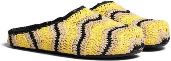 Marni Fussbett Sabot raffia slippers Geel