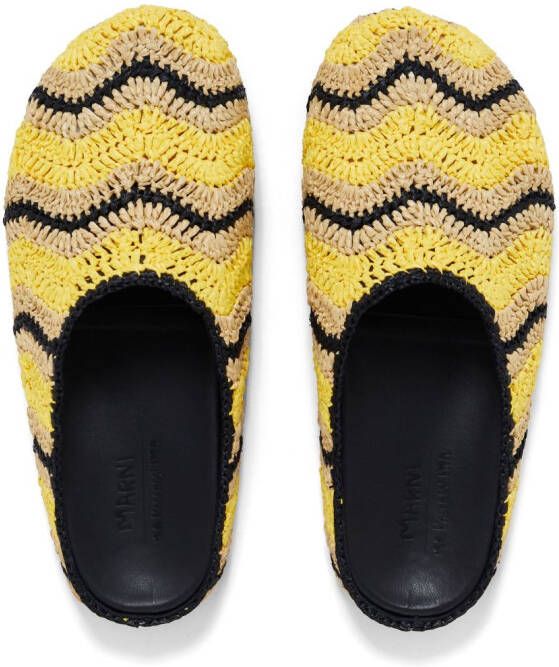 Marni Fussbett Sabot raffia slippers Geel