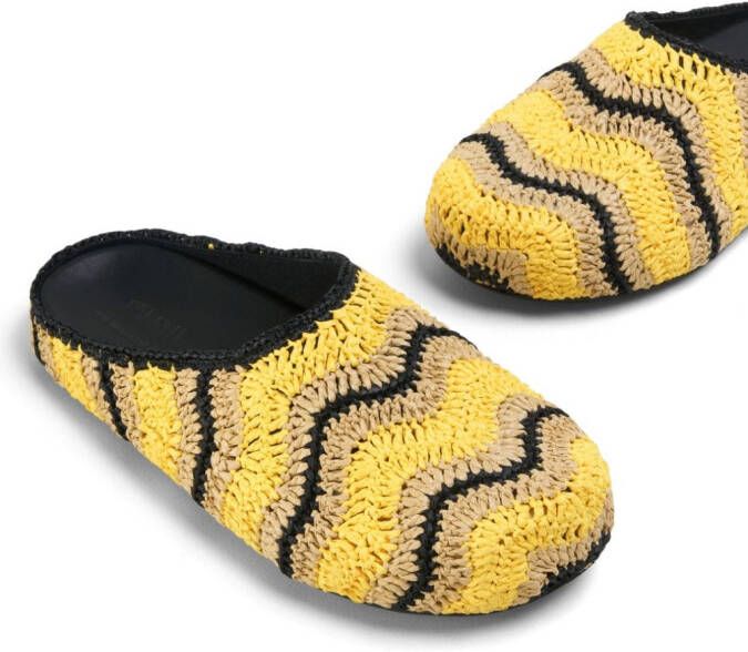 Marni Fussbett Sabot raffia slippers Geel