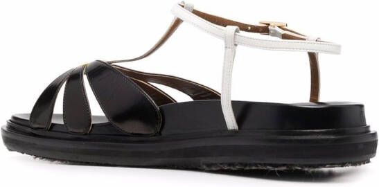 Marni Fussbett sandalen met bloemapplicatie Zwart