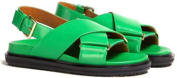 Marni Fussbett sandalen met gekruiste bandjes Groen