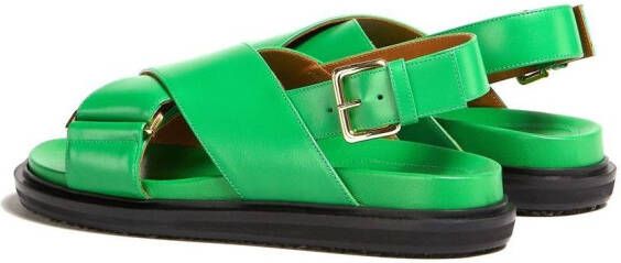 Marni Fussbett sandalen met gekruiste bandjes Groen