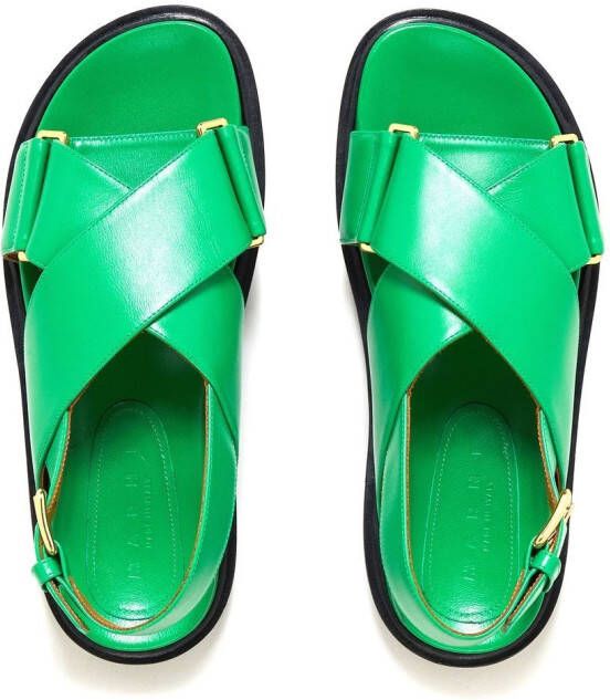 Marni Fussbett sandalen met gekruiste bandjes Groen