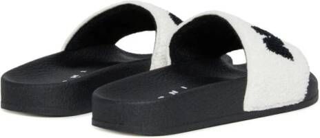 Marni Kids Badstof slippers met logo Wit