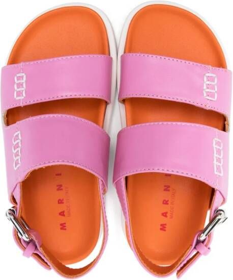 Marni Kids Leren sandalen met gesp Roze