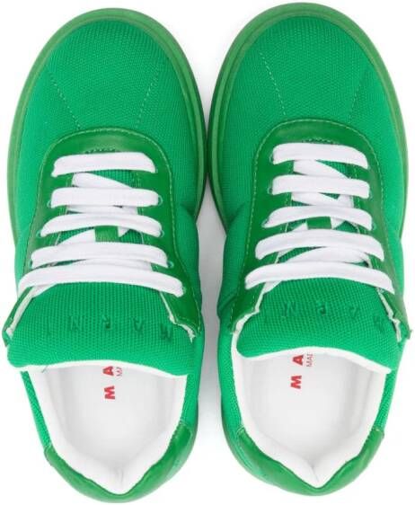 Marni Kids Gebreide sneakers met geborduurd logo Groen
