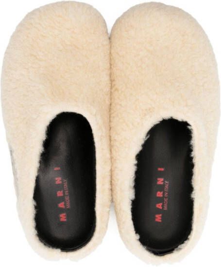 Marni Kids Lammy slippers Beige