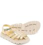 Marni Kids Gekooide leren sandalen met logo applicatie Goud - Thumbnail 2