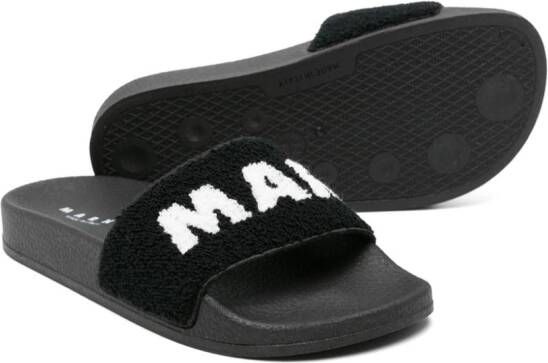 Marni Kids Badstof sandalen met logo jacquard Zwart