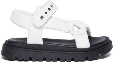 Marni Kids Leren sandalen met logoband Wit