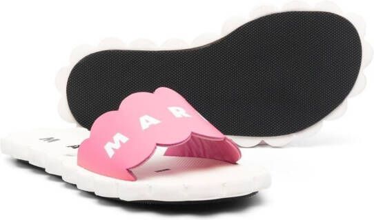 Marni Kids Slippers met logoband Roze