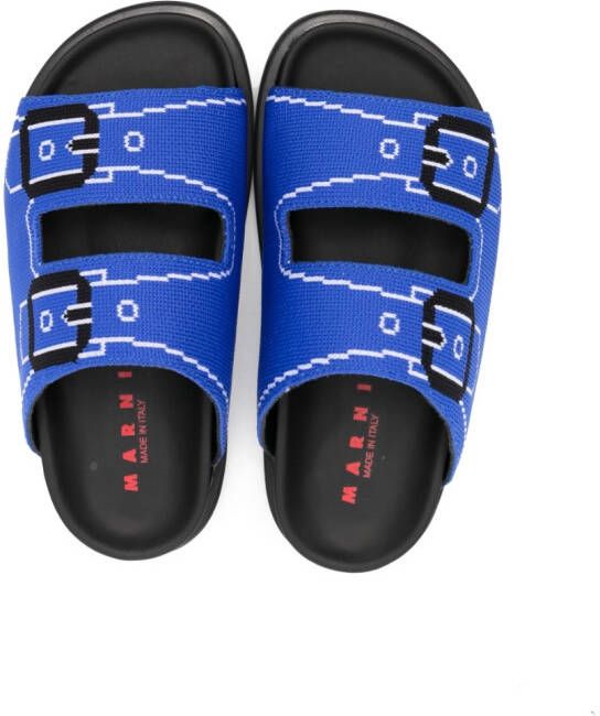 Marni Kids Slippers met print Blauw