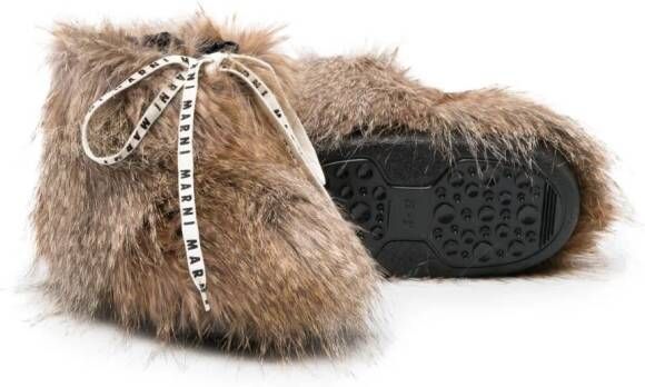 Marni Kids Veterlaarzen van imitatiebont Bruin