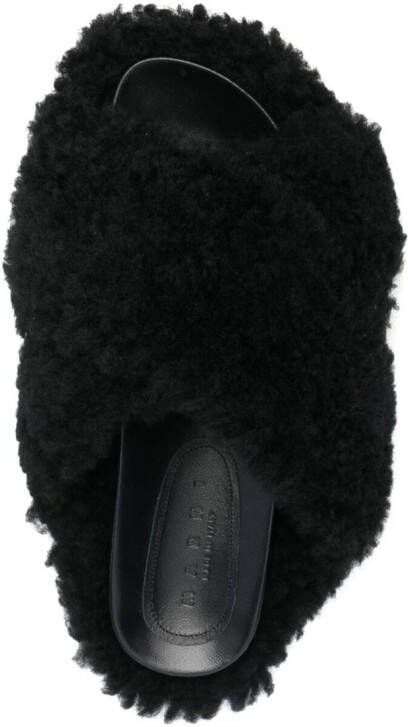 Marni Lammy slippers Zwart