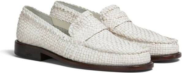 Marni Leren loafers Wit