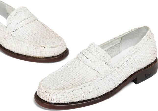 Marni Leren loafers Wit